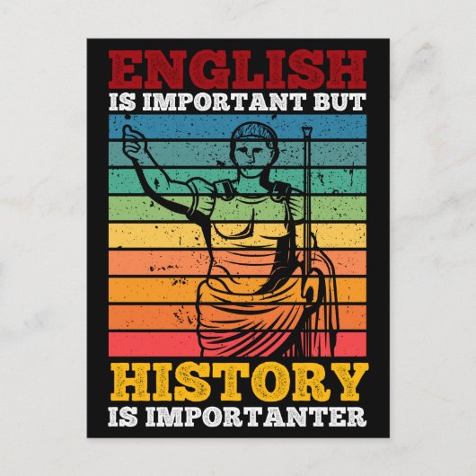 英語は重要だが歴史は重要だ ポストカード (正面)