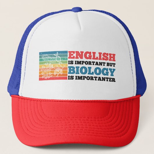 英語は重要だが生物学は重要だ キャップ (正面)