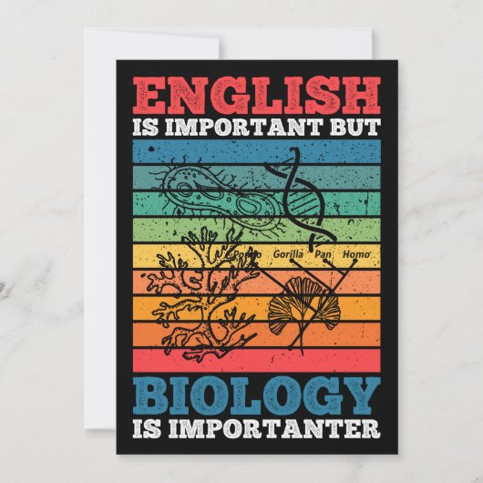 英語は重要だが生物学は重要だ 招待状 (正面)
