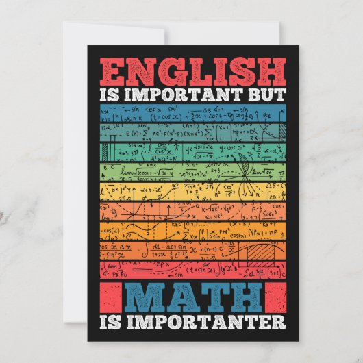 英語は重要だけど数学はもっと重要だぞ数学 招待状 (正面)