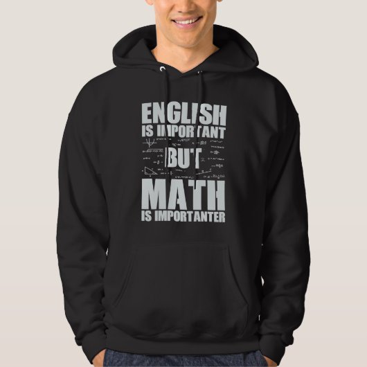 英語は重要だけど数学はもっと重要 数学 パーカ (正面)