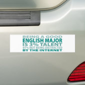 英語は3%の才能を専攻します バンパーステッカー (車上)