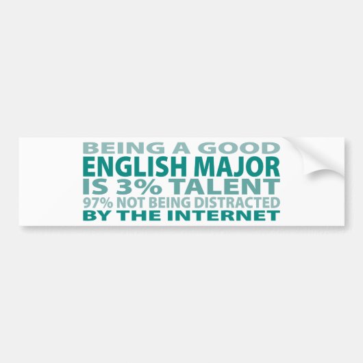 英語は3%の才能を専攻します バンパーステッカー (正面)