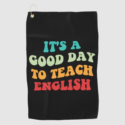 英語を教えるのに良い日です I ゴルフタオル (正面)