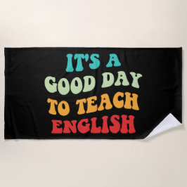 英語を教えるのに良い日です I ビーチタオル