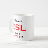 英語を教える+愛 コーヒーマグカップ (正面左)