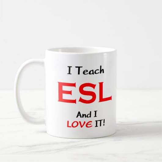 英語を教える+愛 コーヒーマグカップ (左)