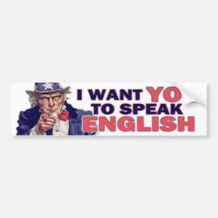 英語を話して下さい バンパーステッカー
