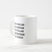 英語を話し ドイツ車を運転する ライフスタイル名言 マグ (正面左)