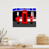 英語アイコンモンタージュ ポスター (キッチン)