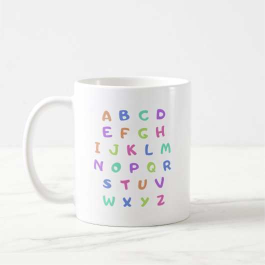 英語アルファベット コーヒーマグカップ (左)