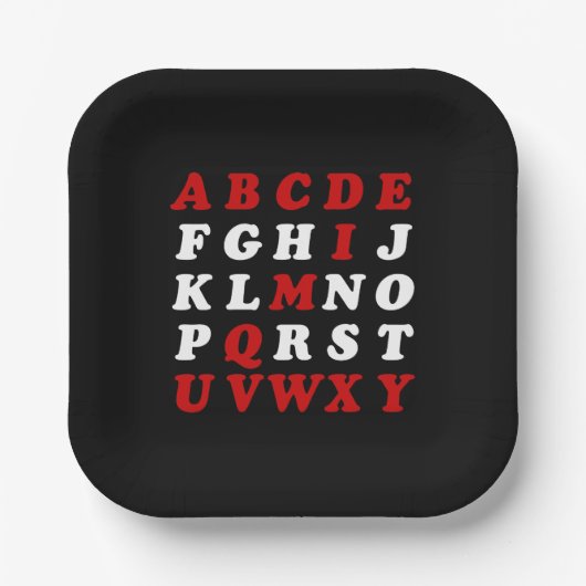英語アルファベット ペーパープレート (正面)