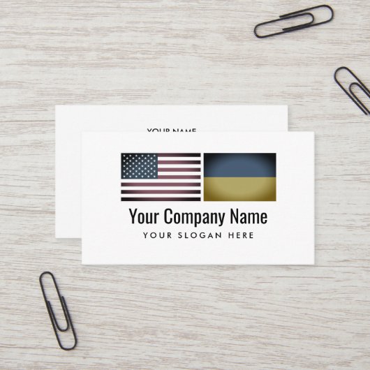 英語ウクライナ語翻訳サービス 名刺 (正面/裏面インサイチュ)