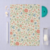 英語エレガントの粗末なシックなフローラアートパターン 薄葉紙 (クラフト)