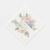 英語エレガントカントリーピンクローズガール赤ちゃんシャワー スタンダードランチョンナプキン (角)