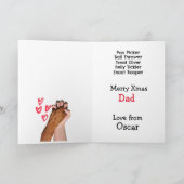 英語カスタムのブルドッグのクリスマスカード サンキューカード (内部)