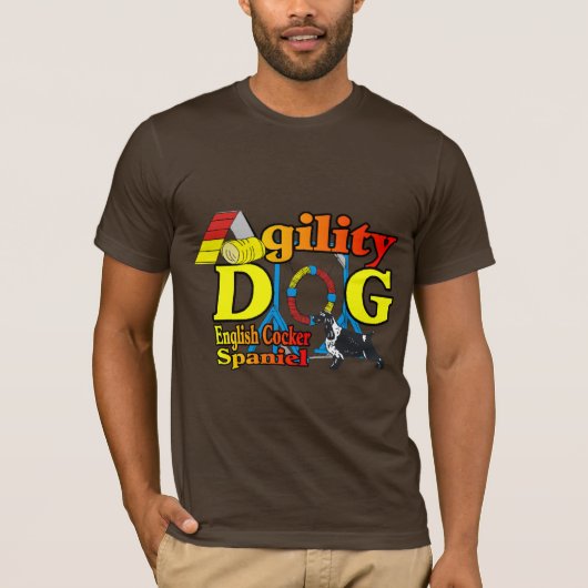 英語コッカースパニエル犬アジリティのギフト Tシャツ (正面)