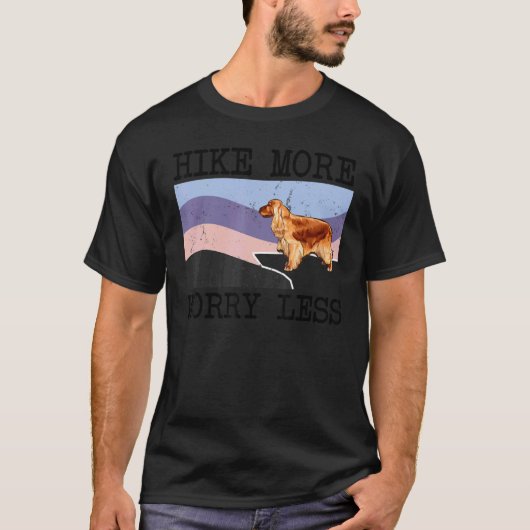 英語コッカースパニエル犬ハイキングより心配なしグラフ Tシャツ (正面)