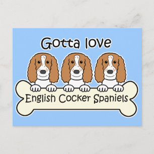英語コッカースパニエル犬3名 ポストカード