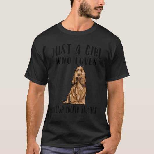 英語コッカー好きな女の子だけスパニエル犬D Tシャツ (正面)
