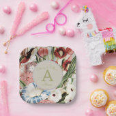 英語コテージガーデンパーソナライズされた結婚ズナプキン ペーパープレート (パーティー)