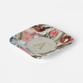 英語コテージガーデンパーソナライズされた結婚ズナプキン ペーパープレート (傾斜あり)