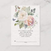 英語コテージフローラベビーガールおむつラッフル エンクロージャーカード (裏面)