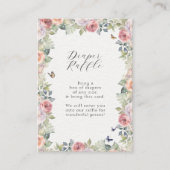 英語コテージフローラベビーガールおむつラッフル エンクロージャーカード (正面)