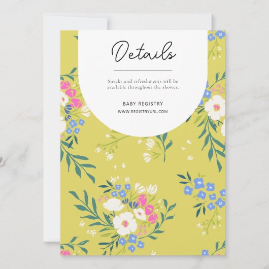 英語コテージフローラ(ツァスティライムホットピンク) 招待状 (裏面)