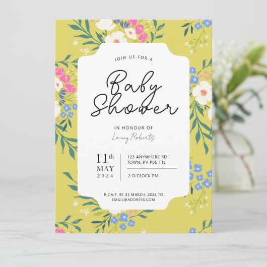 英語コテージフローラ(ツァスティライムホットピンク) 招待状 (スタンド正面)