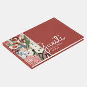 英語コテージ結婚ズゲストブックバラレッド ゲストブック (コーナー)