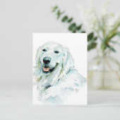 英語ゴールデンレトリバーのポストカード ポストカード (スタンド正面)