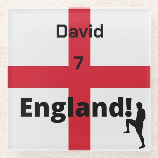 英語サッカー選手のカスタマイズ ガラスコースター (正面)