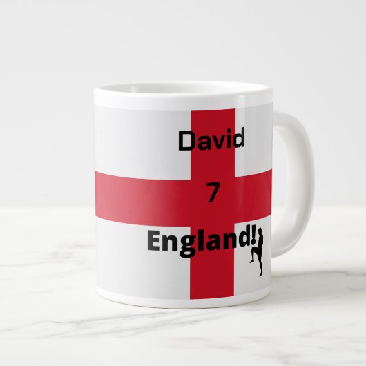 英語サッカー選手のカスタマイズ ジャンボコーヒーマグカップ (正面右)