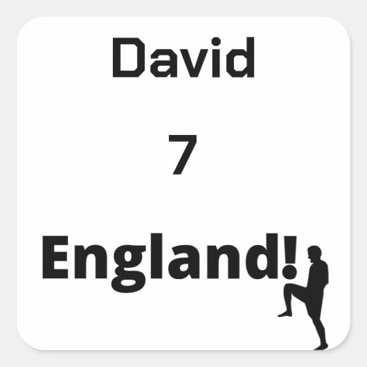 英語サッカー選手のカスタマイズ スクエアシール (正面)