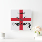 英語サッカー選手のカスタマイズ スクエア壁時計 (ホーム)