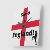 英語サッカー選手のカスタマイズ スクエア壁時計 (傾斜)
