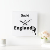 英語サッカー選手のカスタマイズ スクエア壁時計 (ホーム)