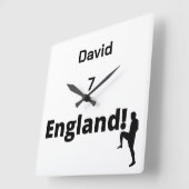 英語サッカー選手のカスタマイズ スクエア壁時計 (傾斜)