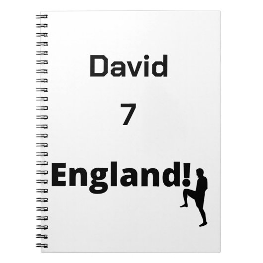英語サッカー選手のカスタマイズ ノートブック (正面)