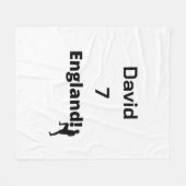 英語サッカー選手のカスタマイズ フリースブランケット (正面(横))