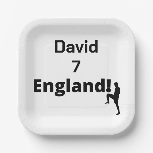 英語サッカー選手のカスタマイズ ペーパープレート (正面)
