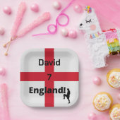 英語サッカー選手のカスタマイズ ペーパープレート (パーティー)