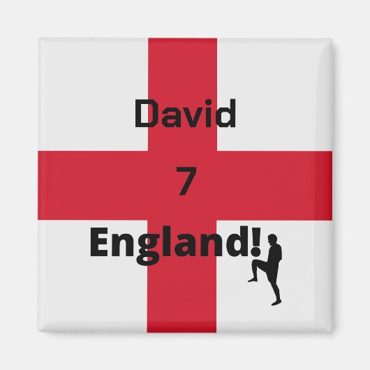 英語サッカー選手のカスタマイズ マグネット (正面)