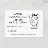 英語シャワーゲスペインのームカードの数 プレイスカード (裏面)