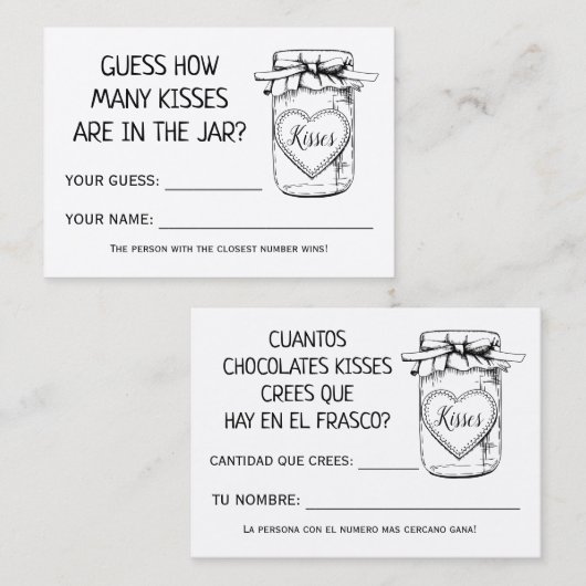 英語シャワーゲスペインのームカードの数 プレイスカード (正面/裏面)