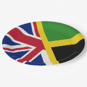 英語ジャマイカ国旗 |ジャマイカ半国旗 ペーパープレート (アングル)