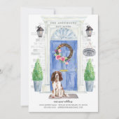 英語スプリンガースパニエル犬ドア移動アナウンス 招待状 (正面)