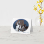 英語スプリンガースパニエル犬ノートカード カード (黄色い花)