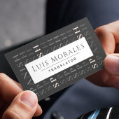 英語スペインの翻訳モダンタイポグラフィブラック 名刺